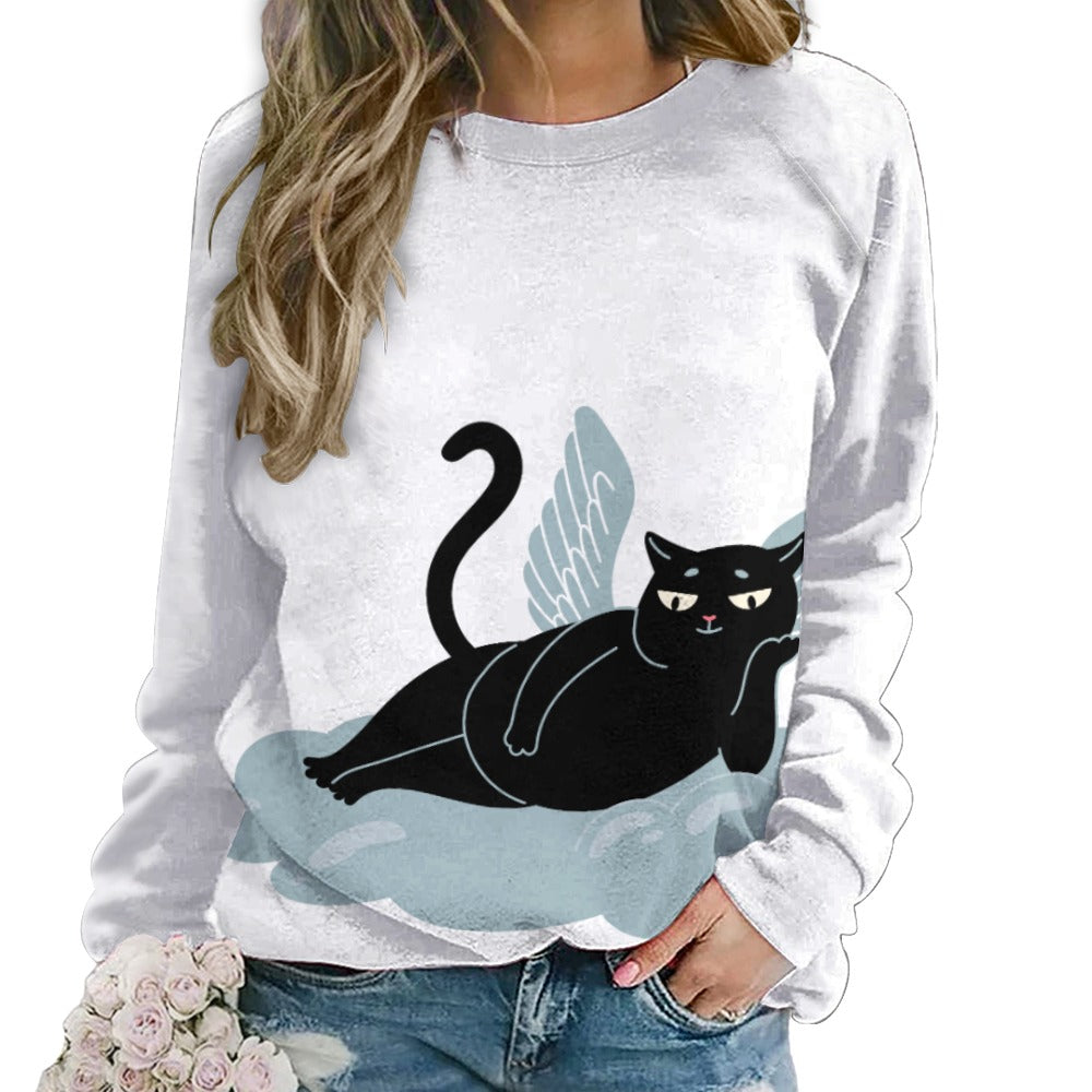 Angel Kitty Black Cat Sweater