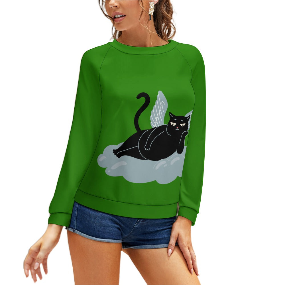 Angel Kitty Black Cat Sweater