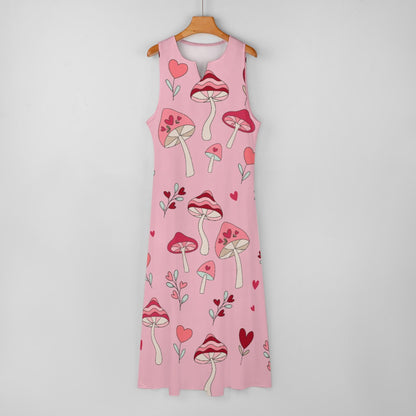 I Love Mushrooms Long Dress