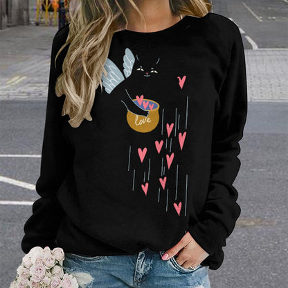 Angel Kitty Pot of Hearts Sweater