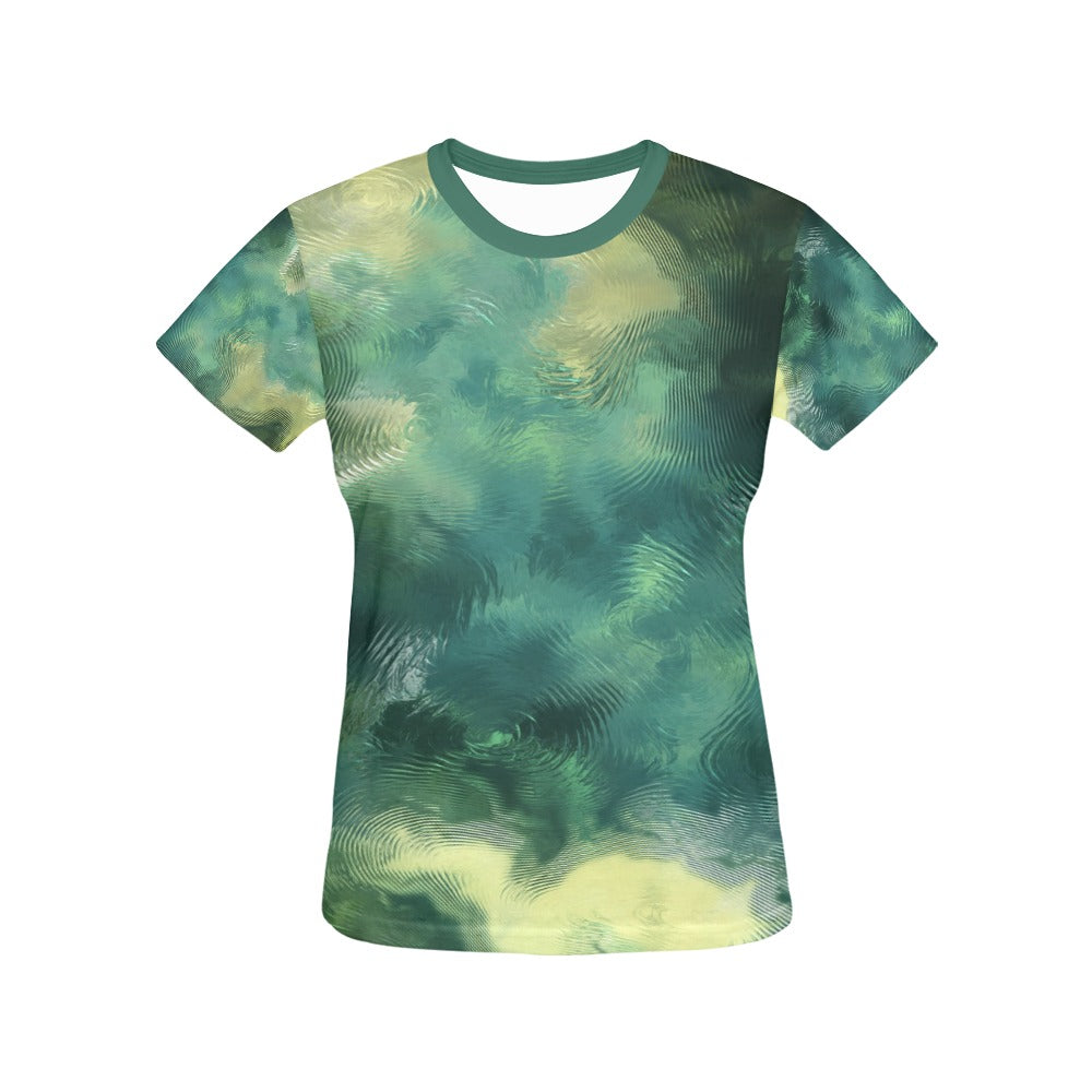 Teal Puddles Tee Womens