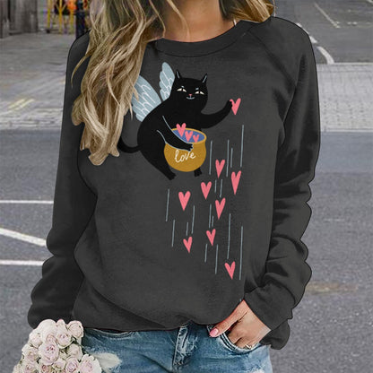 Angel Kitty Pot of Hearts Sweater