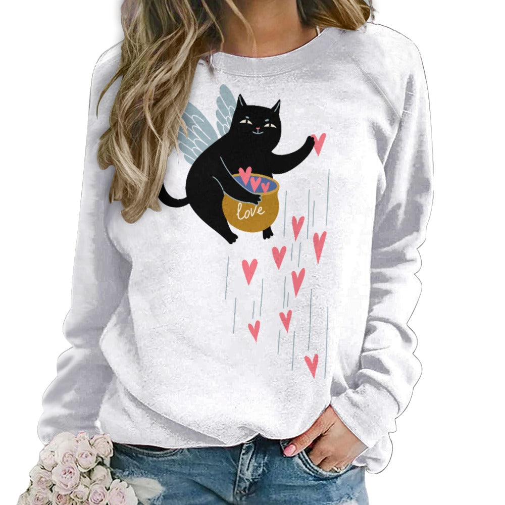 Angel Kitty Pot of Hearts Sweater