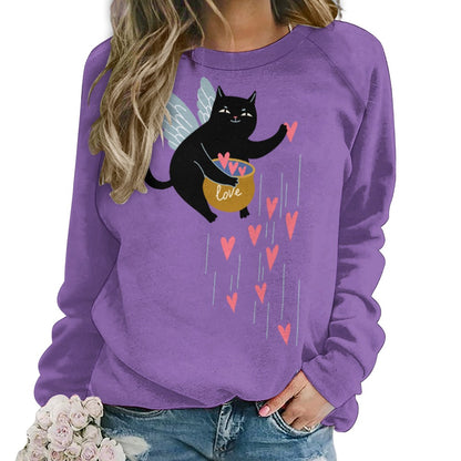 Angel Kitty Pot of Hearts Sweater