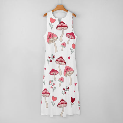 I Love Mushrooms Long Dress