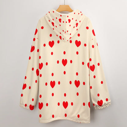 Polyester Hearts Extra Big Hoodie