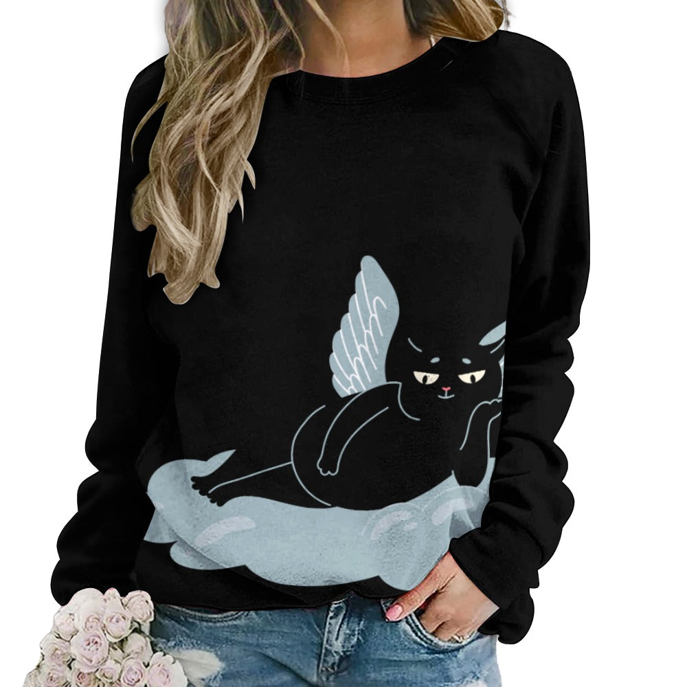 Angel Kitty Black Cat Sweater