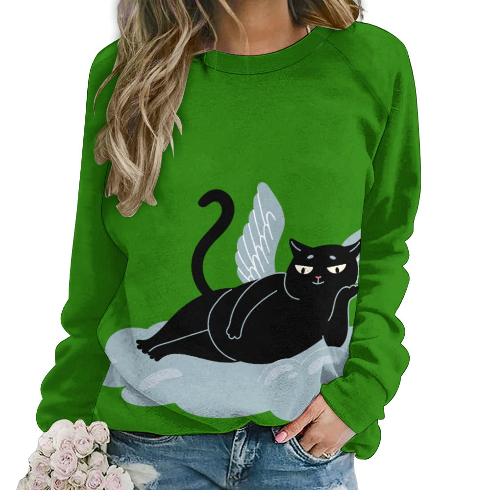 Angel Kitty Black Cat Sweater