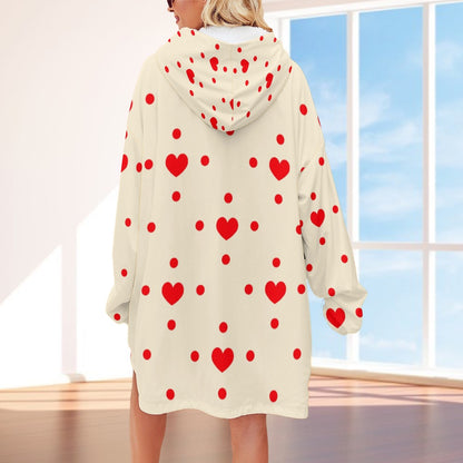 Polyester Hearts Extra Big Hoodie