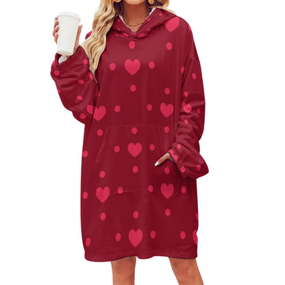 Polyester Hearts Extra Big Hoodie