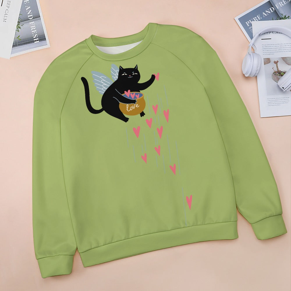 Angel Kitty Pot of Hearts Sweater