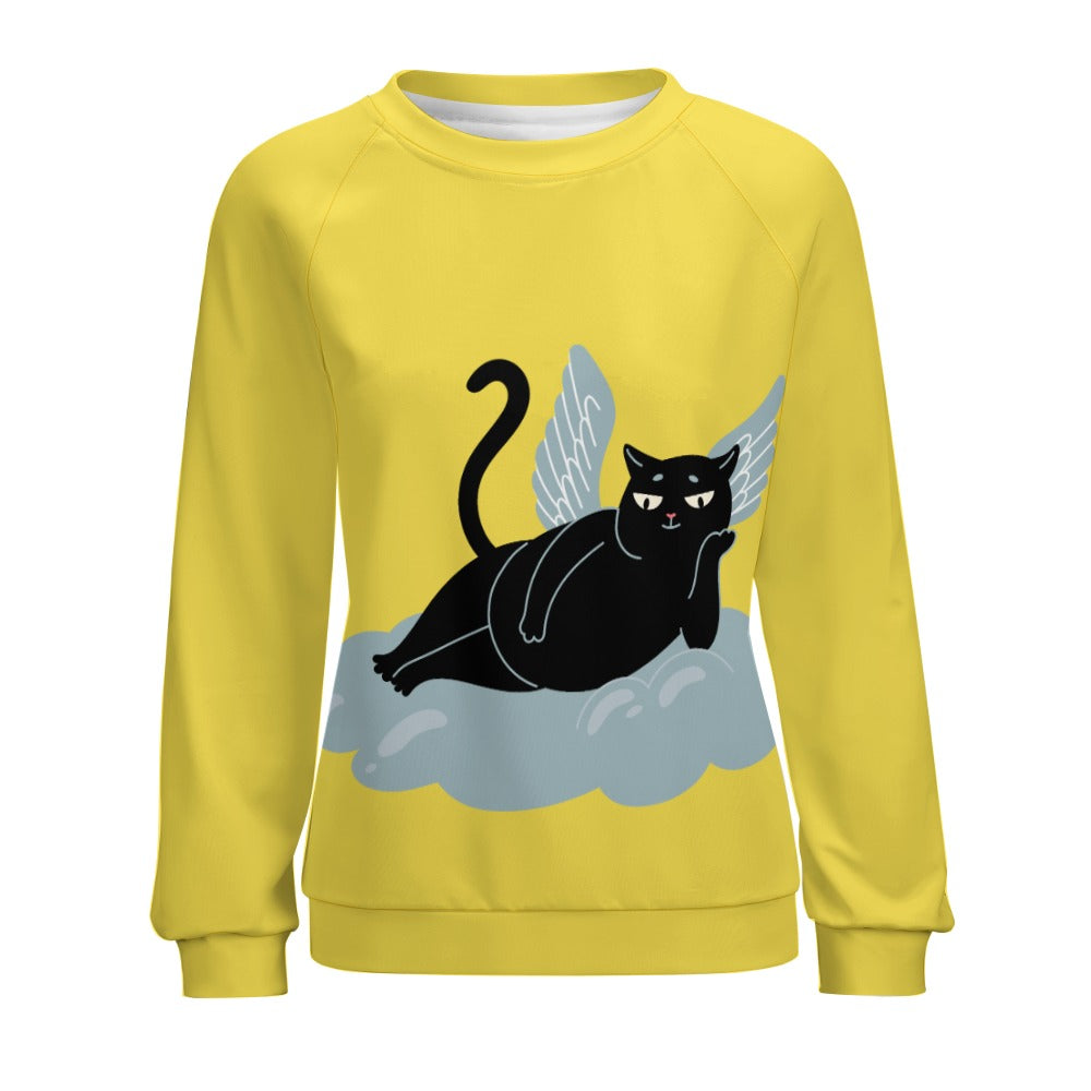 Angel Kitty Black Cat Sweater