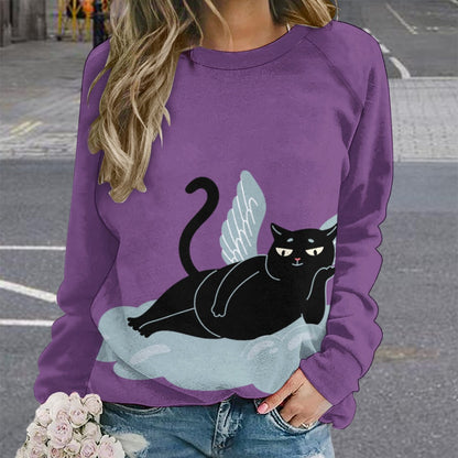 Angel Kitty Black Cat Sweater