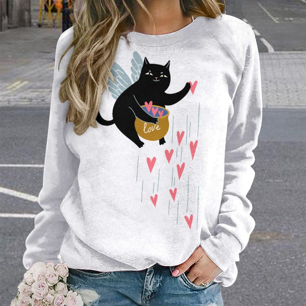 Angel Kitty Pot of Hearts Sweater