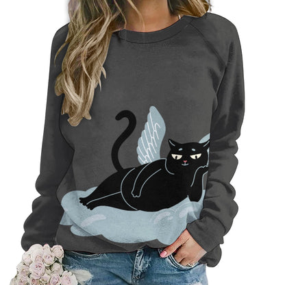 Angel Kitty Black Cat Sweater