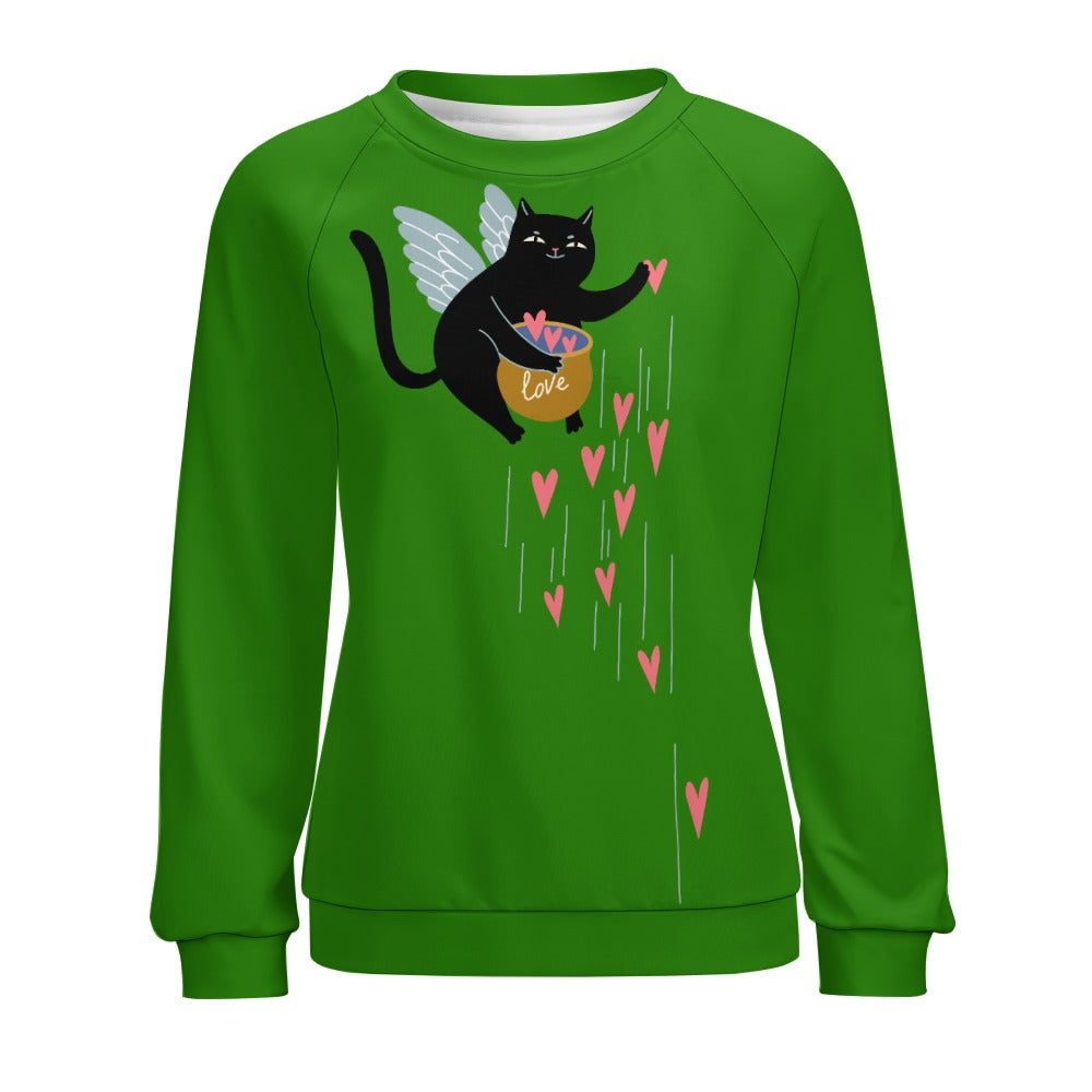 Angel Kitty Pot of Hearts Sweater