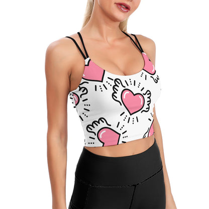 Crop Top Fluttering Heart Yoga Top