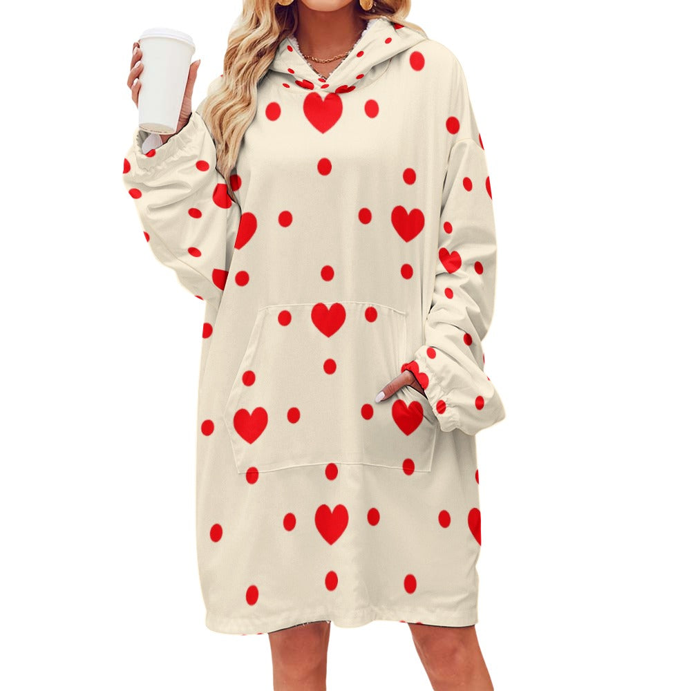 Polyester Hearts Extra Big Hoodie