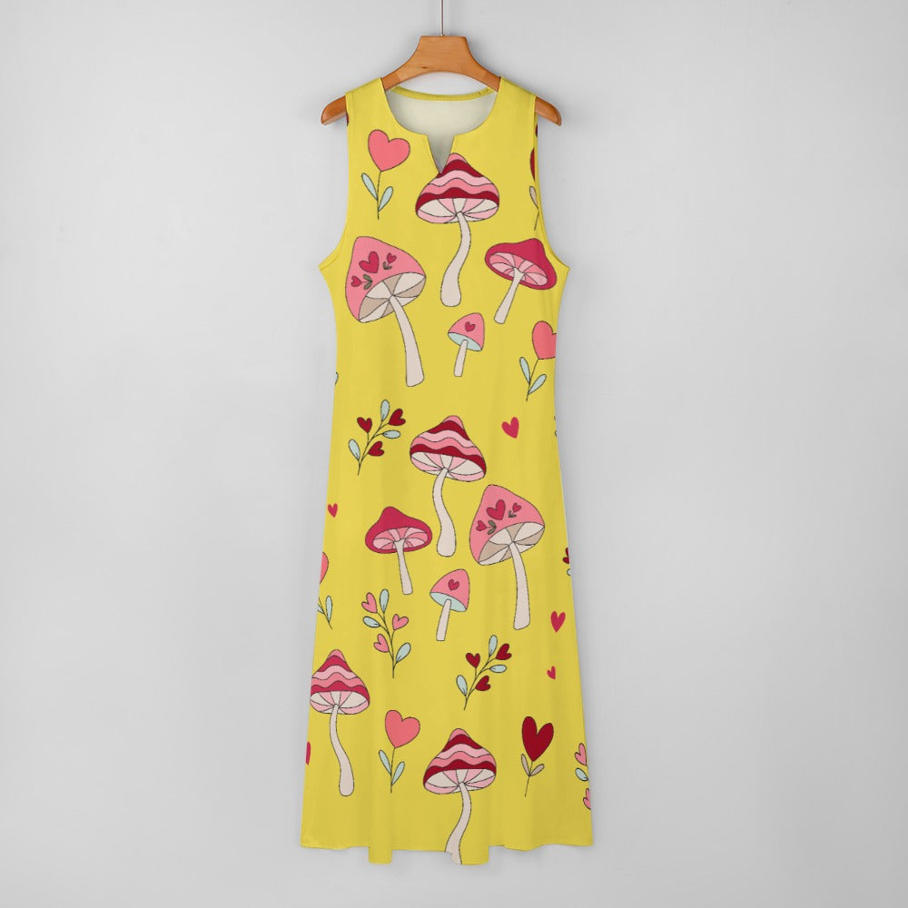 I Love Mushrooms Long Dress