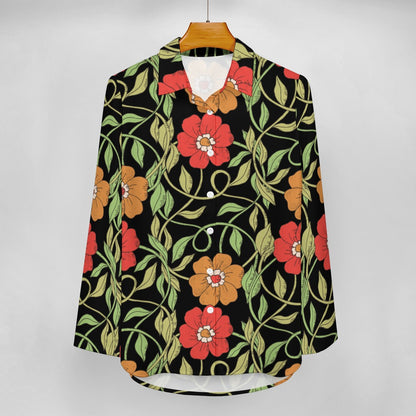 Flowery Vines, Irregular Hem Shirt