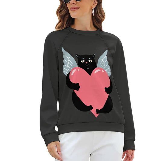 Angel Kitty Love Black Cat, Sweater