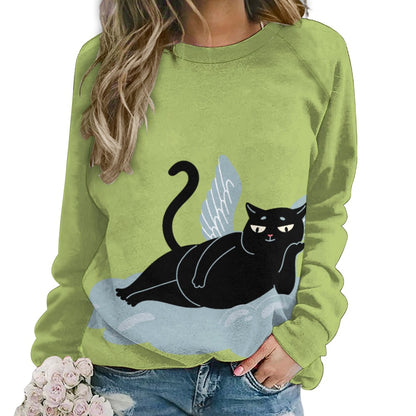 Angel Kitty Black Cat Sweater