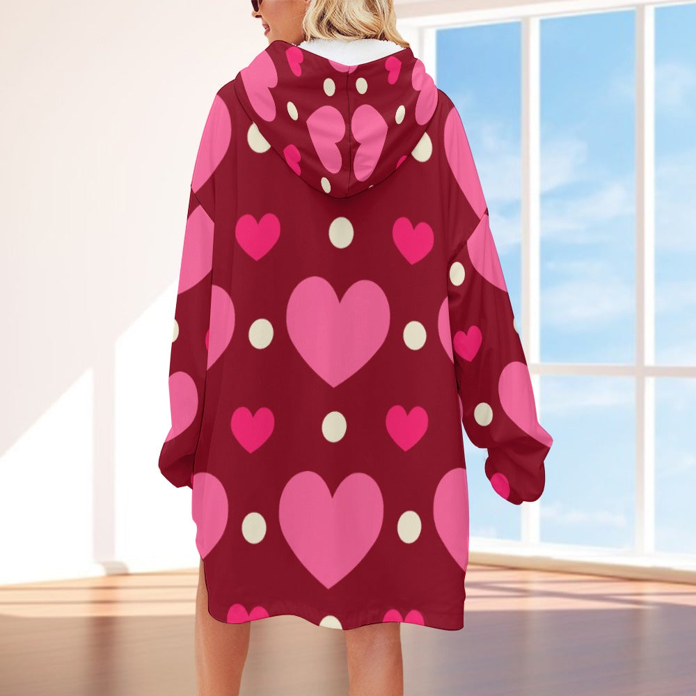 Polyester Hearts Extra Big Hoodie