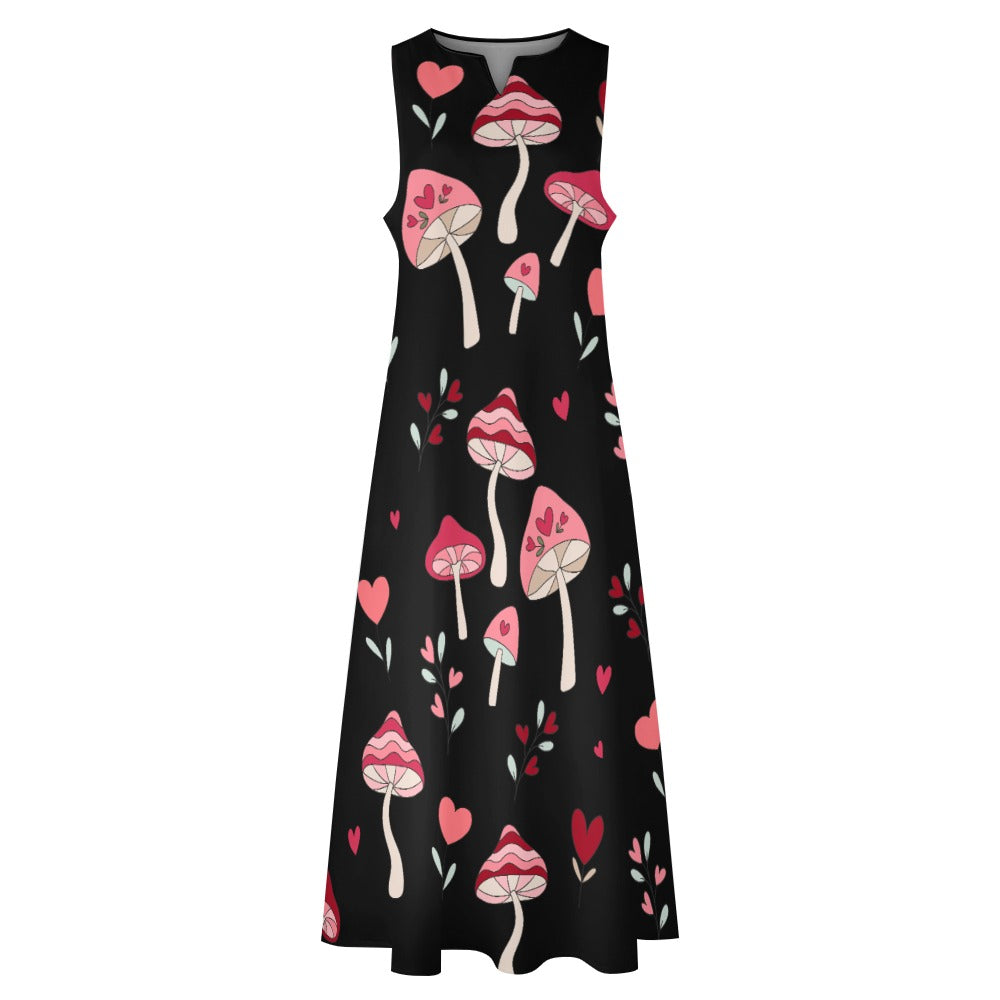 I Love Mushrooms Long Dress