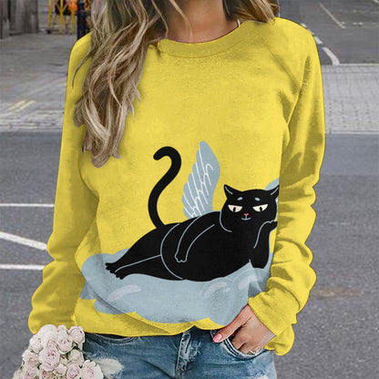 Angel Kitty Black Cat Sweater