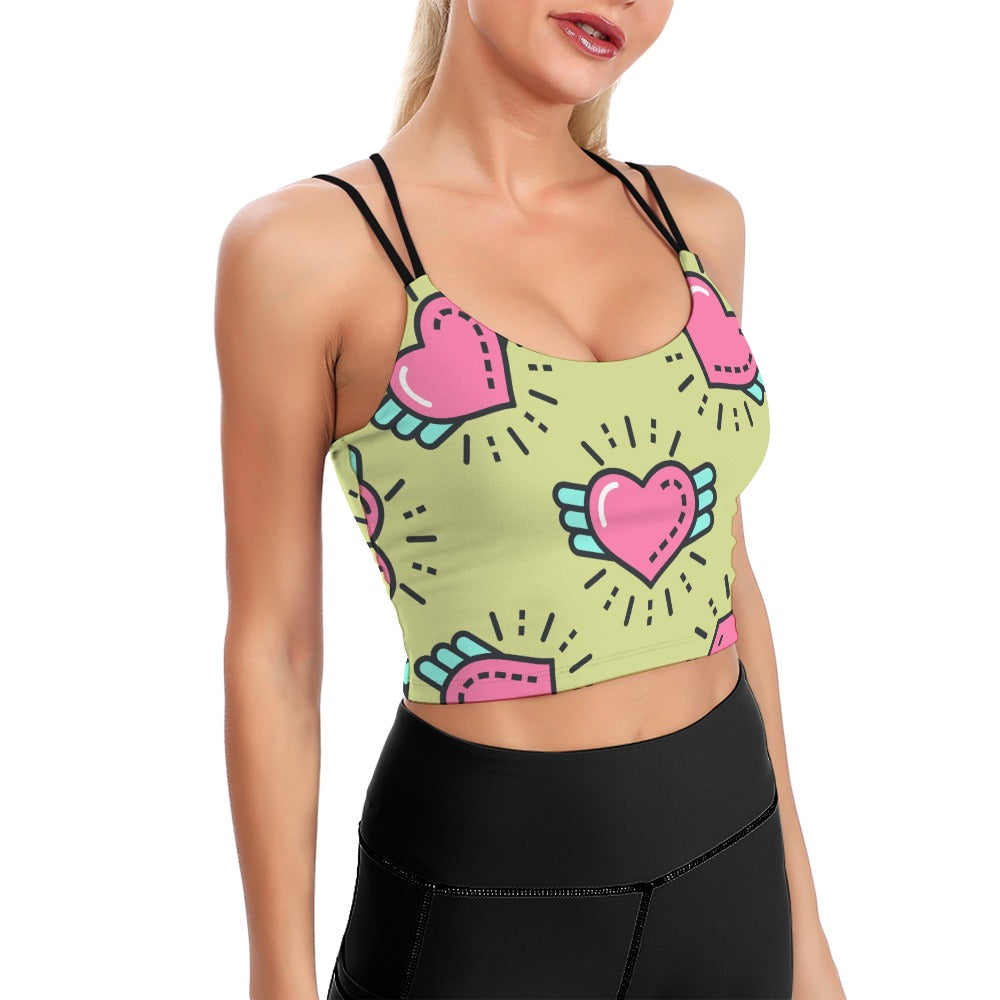 Crop Top I Only Have Hearts For You Yoga Top