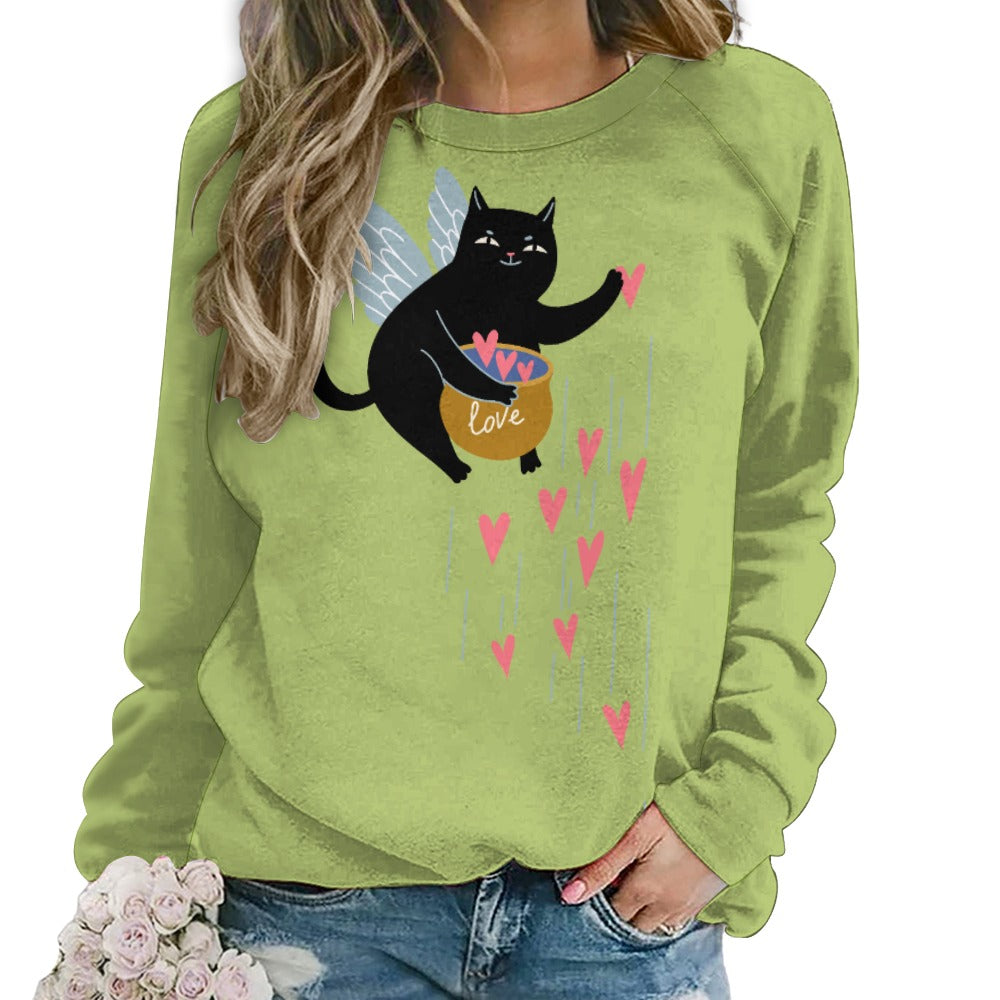 Angel Kitty Pot of Hearts Sweater