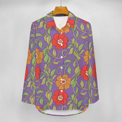 Flowery Vines, Irregular Hem Shirt