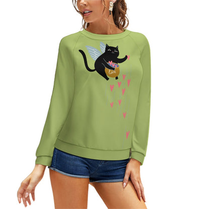 Angel Kitty Pot of Hearts Sweater