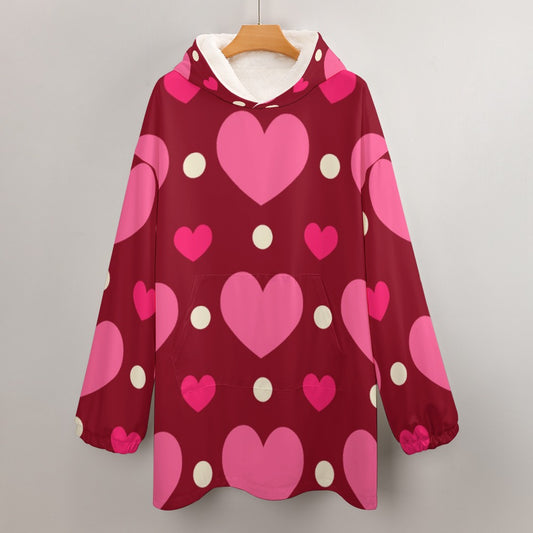 Polyester Hearts Extra Big Hoodie