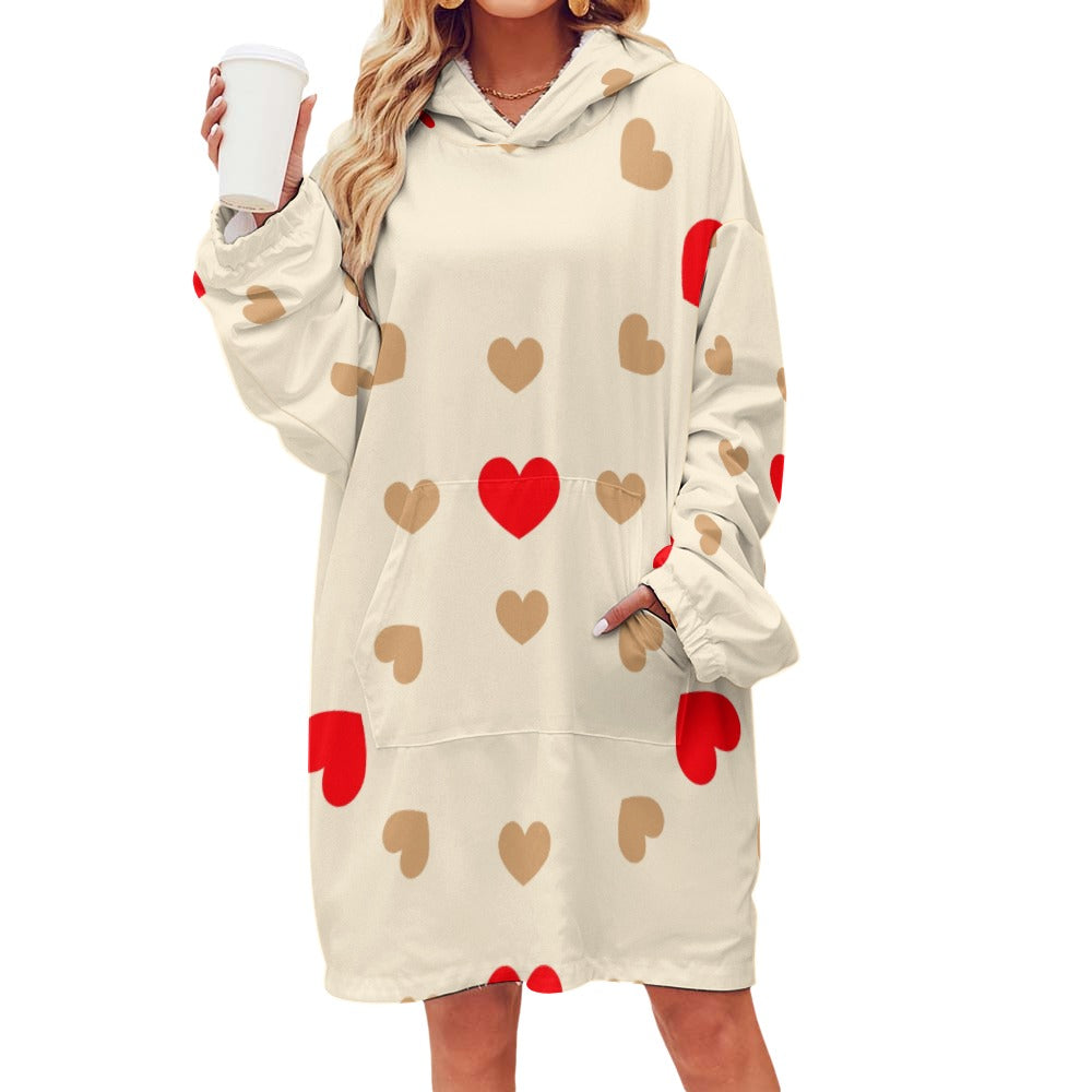 Polyester Hearts Extra Big Hoodie