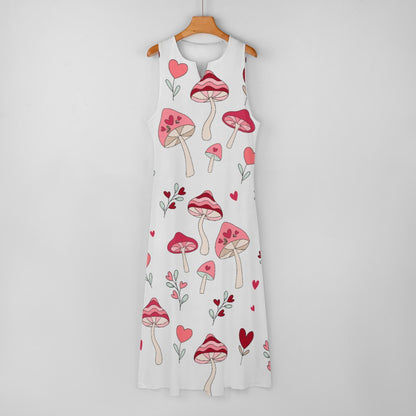 I Love Mushrooms Long Dress