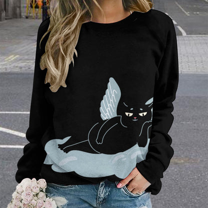 Angel Kitty Black Cat Sweater