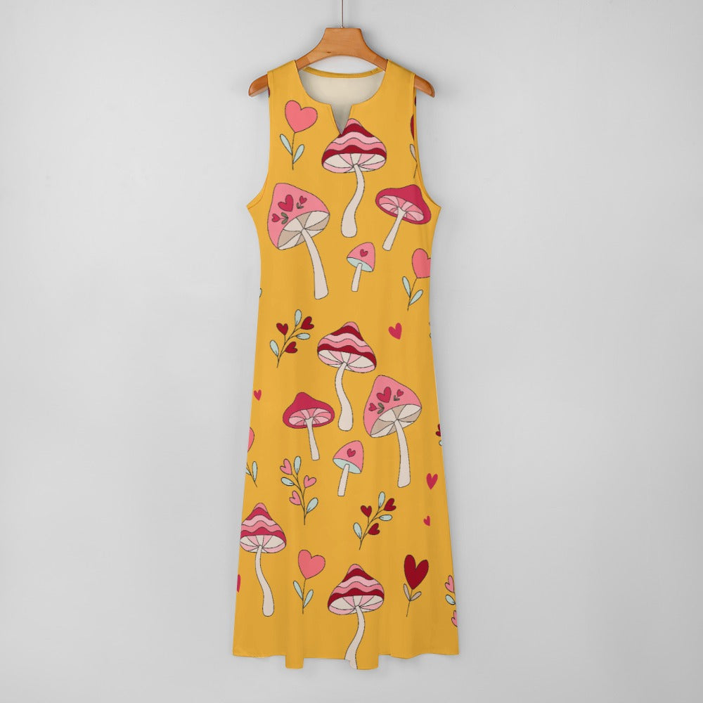 I Love Mushrooms Long Dress