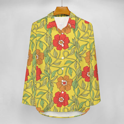 Flowery Vines, Irregular Hem Shirt