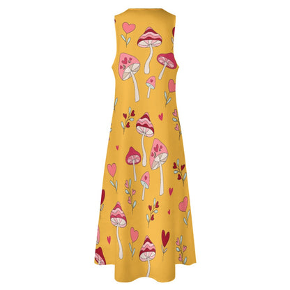 I Love Mushrooms Long Dress