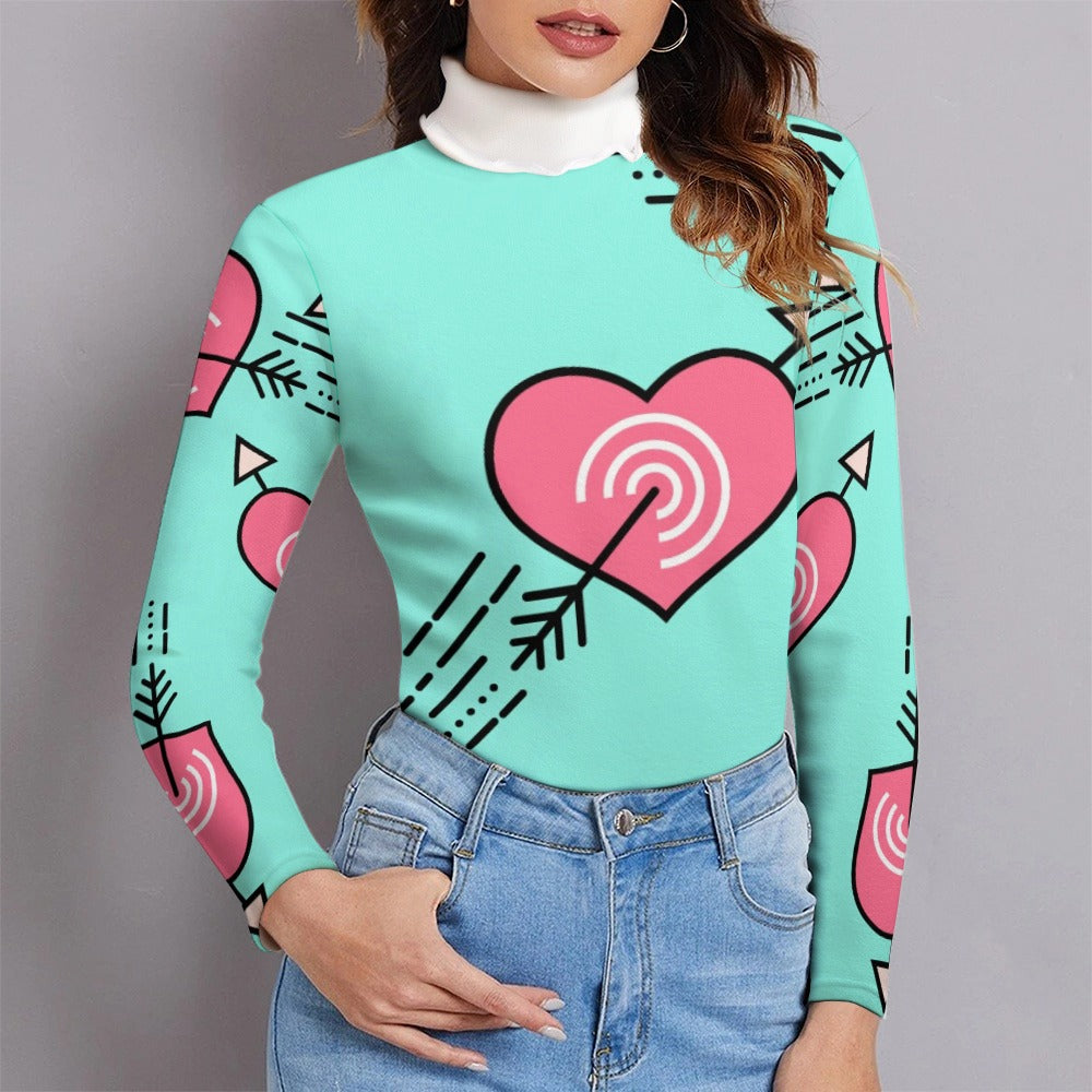 Turquoise My Heart, Long Sleeve Lapel Sweater