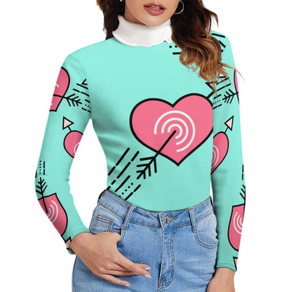 Turquoise My Heart, Long Sleeve Lapel Sweater