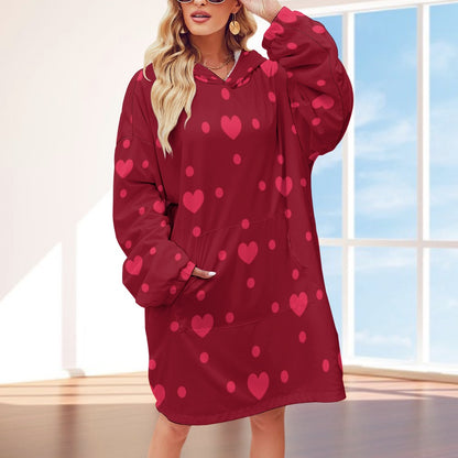 Polyester Hearts Extra Big Hoodie