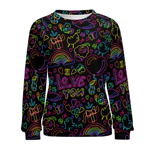 Neon I love you Raglan Sweater