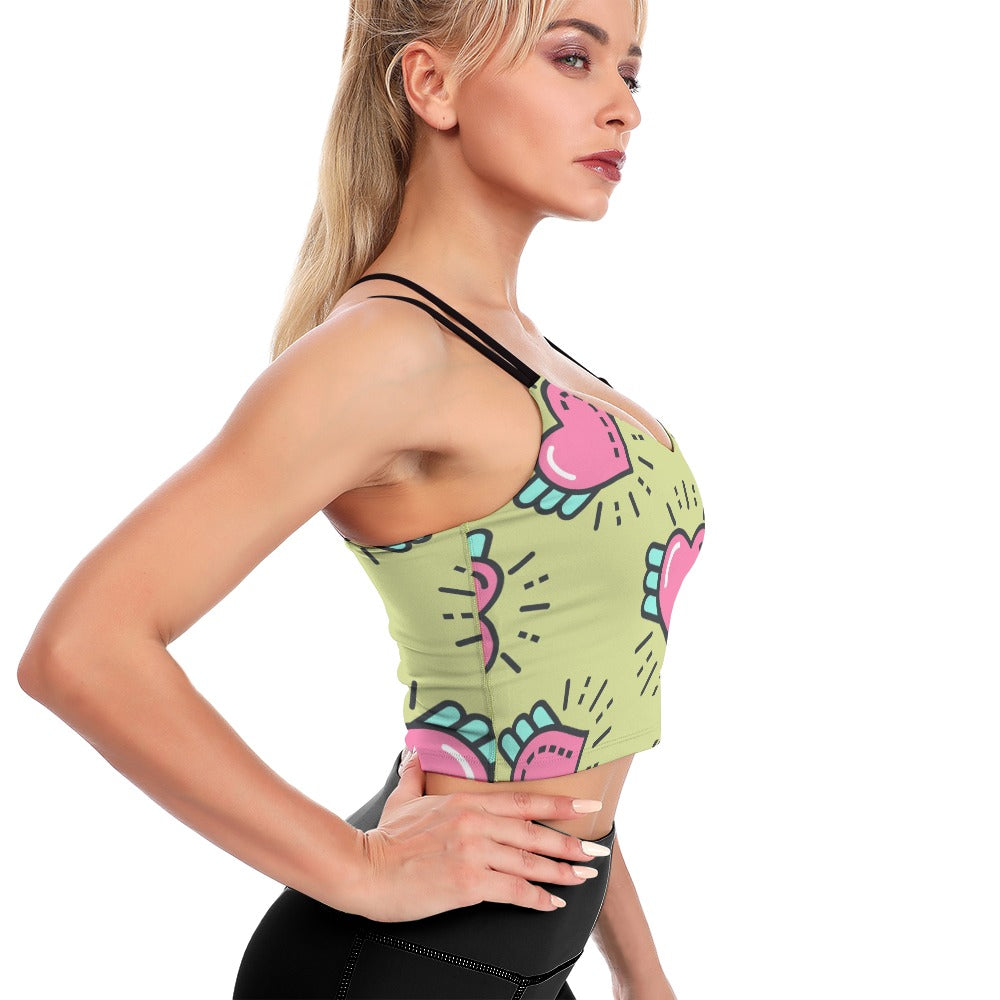 Crop Top I Only Have Hearts For You Yoga Top