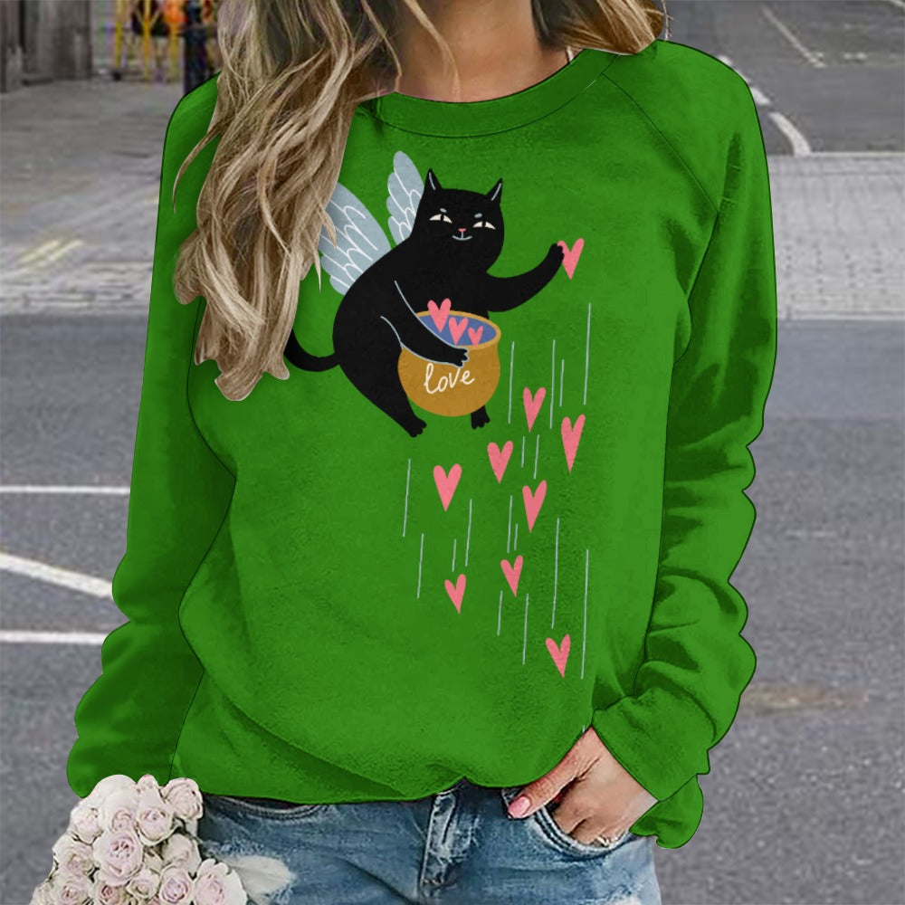 Angel Kitty Pot of Hearts Sweater