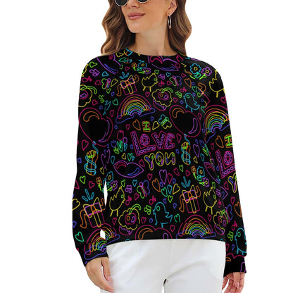 Neon I love you Raglan Sweater