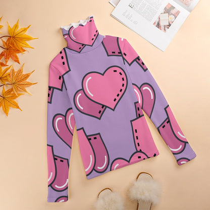 Lavender Heartthrob, Women's Long Sleeve Lapel Sweater