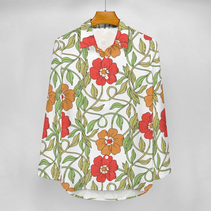 Flowery Vines, Irregular Hem Shirt