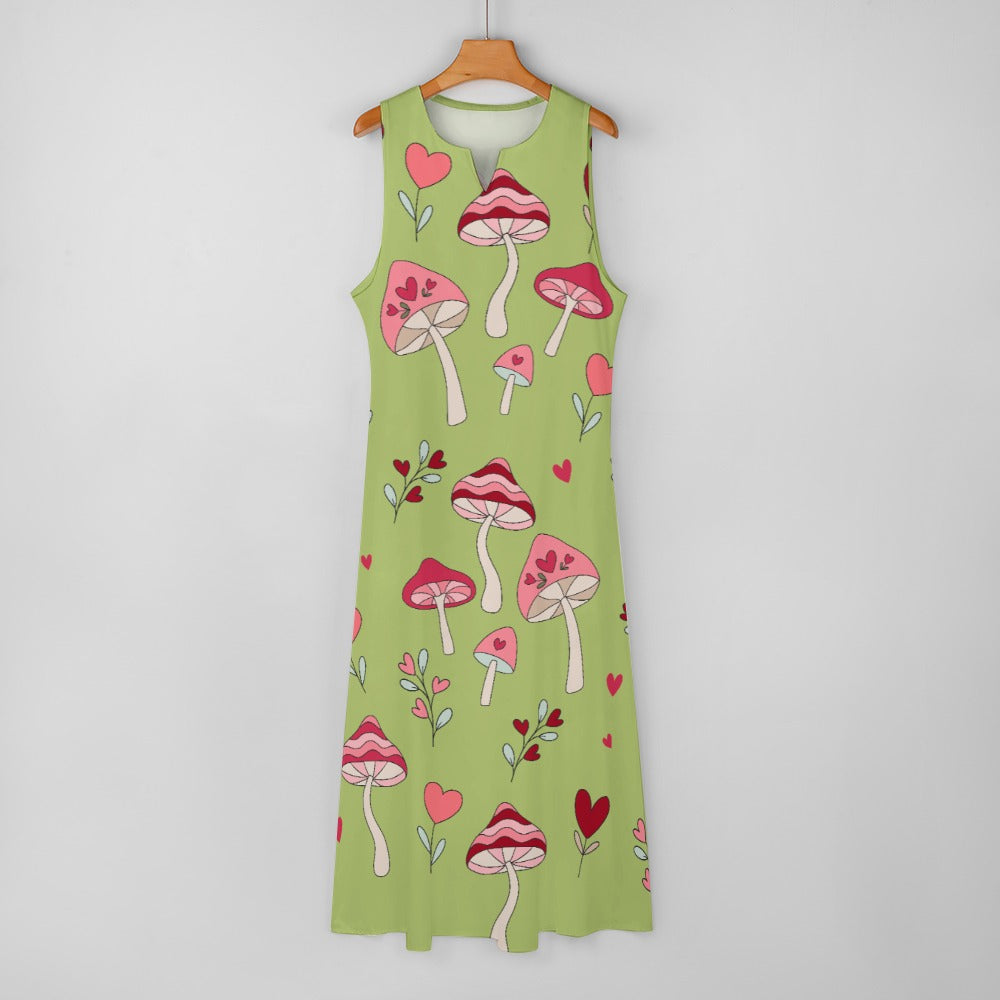 I Love Mushrooms Long Dress